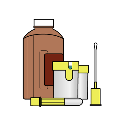 Набор для сбора суточной мочи, стерильный контейнер, консервант (соляная кислота)
